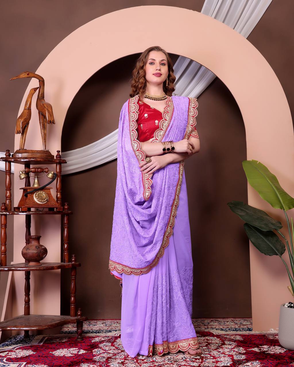 Bt 3125 Beautiful Chikankari Georgette Saree Collection