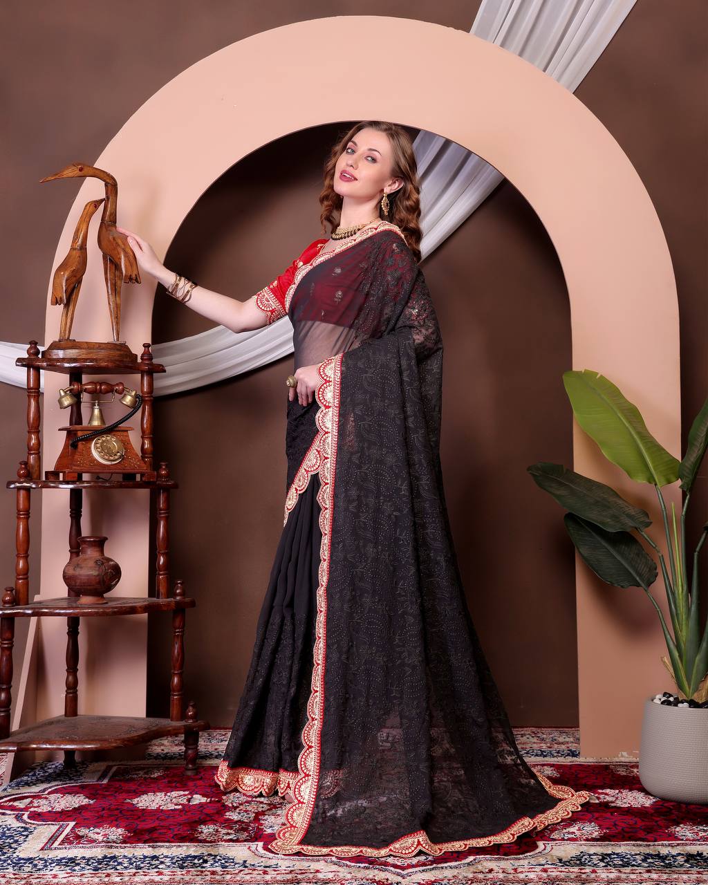 Bt 3125 Beautiful Chikankari Georgette Saree Collection