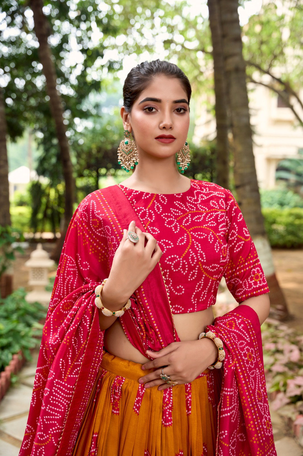 Lekha LH-1229 Aadvika Elegant bhandhej Print Tussar Silk Lehenga Choli Collection