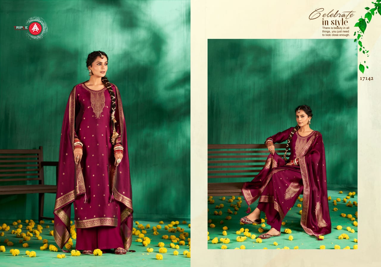Triple Aaa Pari Viscose Jacquard Dress Material Collection