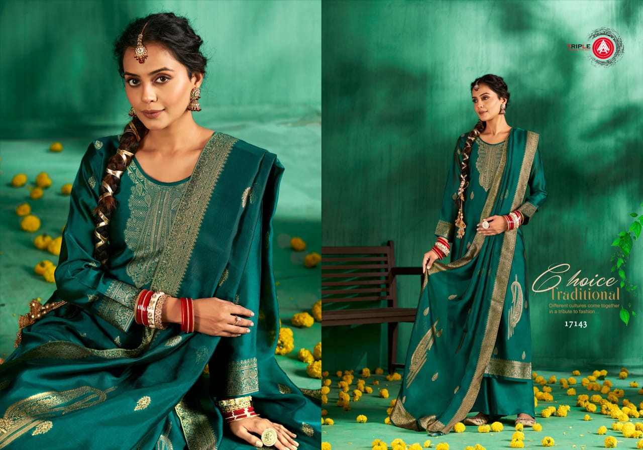 Triple Aaa Pari Viscose Jacquard Dress Material Collection