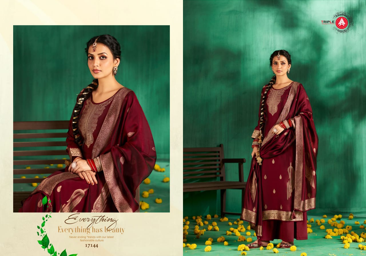 Triple Aaa Pari Viscose Jacquard Dress Material Collection