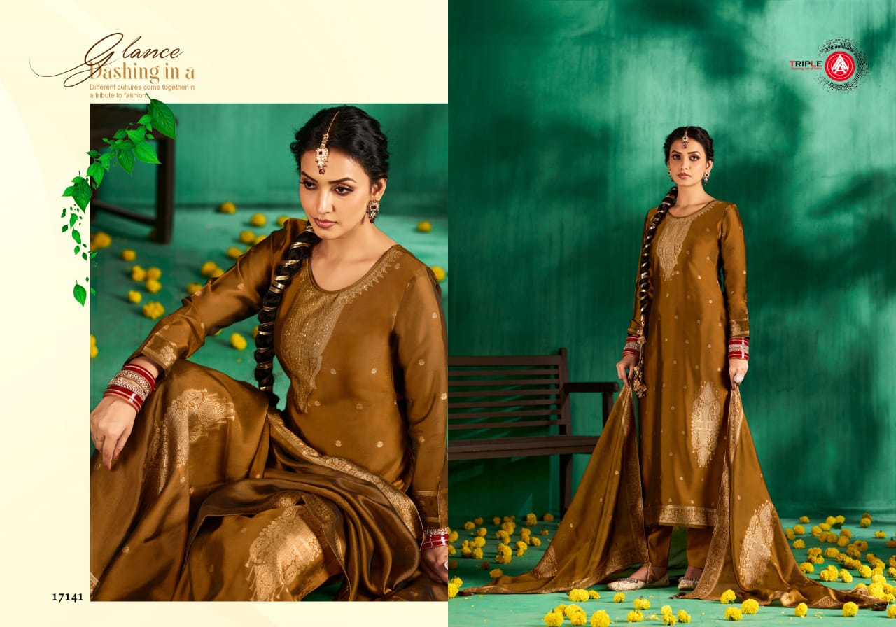 Triple Aaa Pari Viscose Jacquard Dress Material Collection