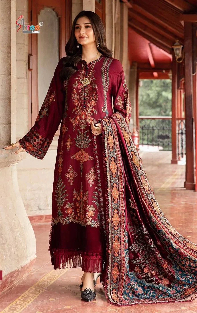 Shree Maria B Luxe 3745 To 3747 Chiffon Dupatta Pakistani Salwar Suit