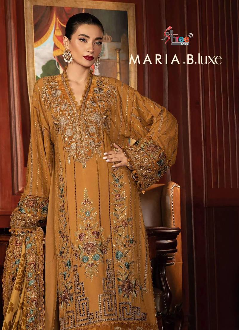Shree Maria B Luxe 3745 To 3747 Chiffon Dupatta Pakistani Salwar Suit