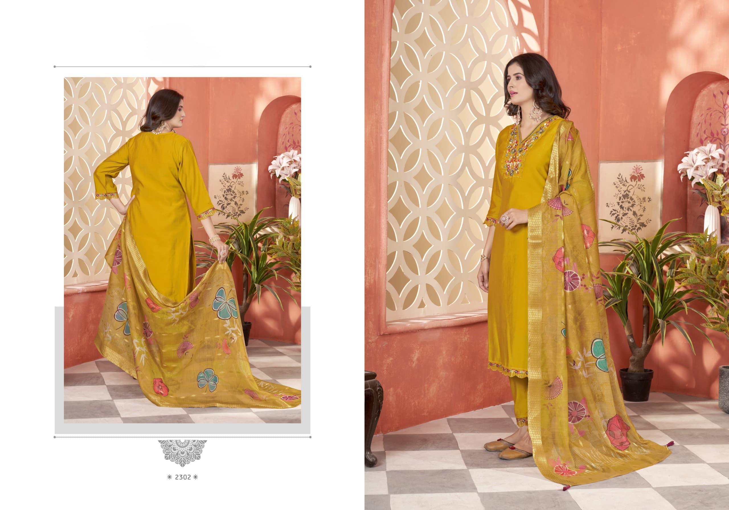 Zeeya Rohini Roman Silk Ready Made Suit Collection