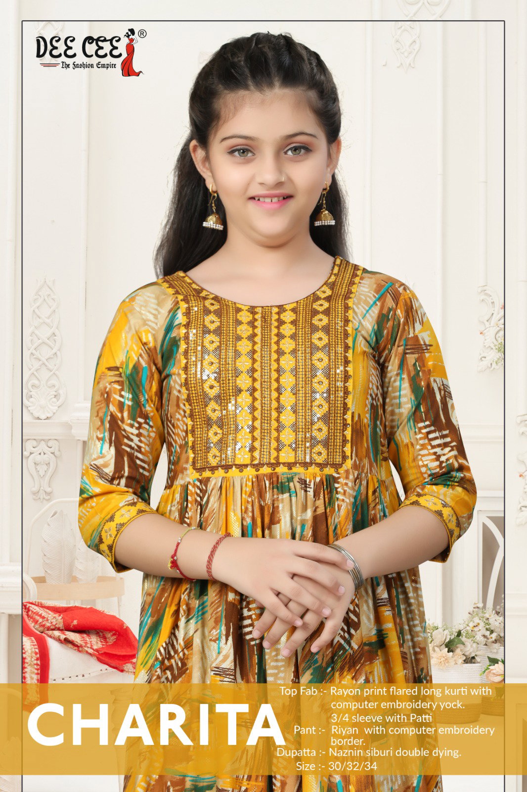 Deecee Charita Rayon Printed Kurti Bottom With Dupatta Collection