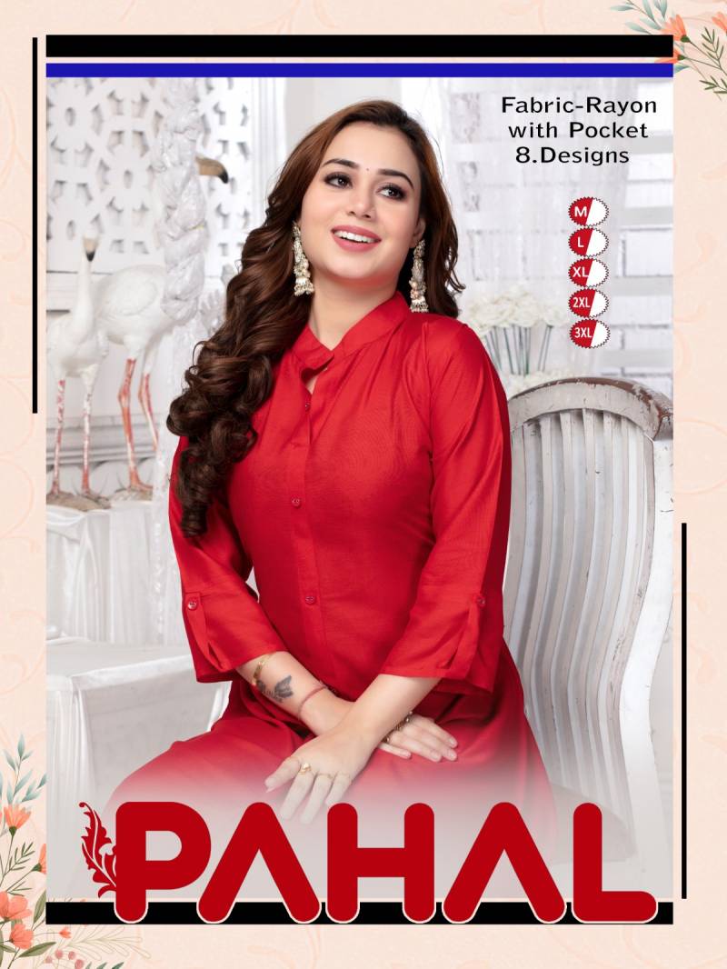Trendy Pahal Vol 31 Plain Rayon Fancy Kurtis Collection