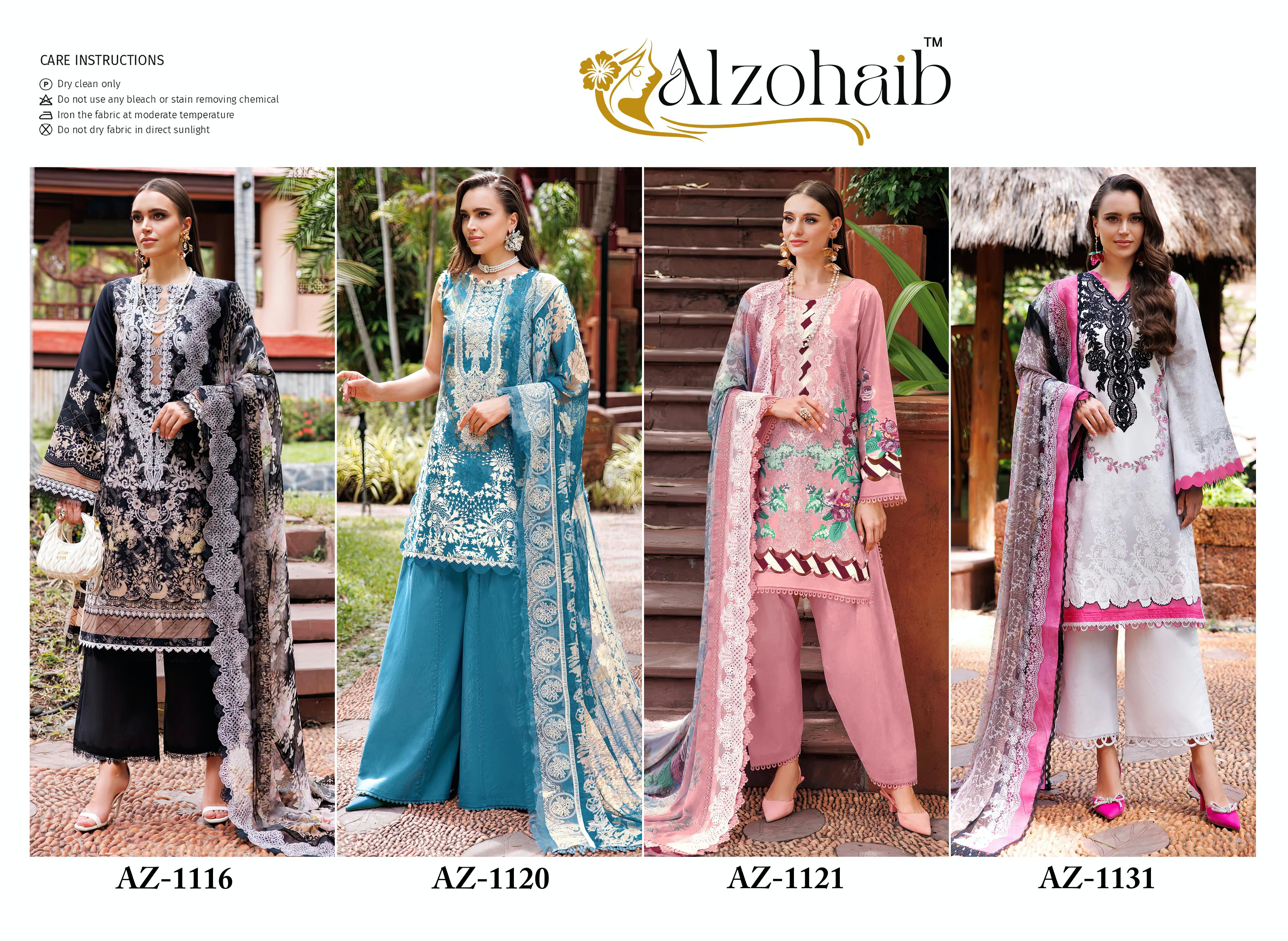 Alzohaib Az 1116 To 1131 Cotton Dupatta Pakistani Suits Collection