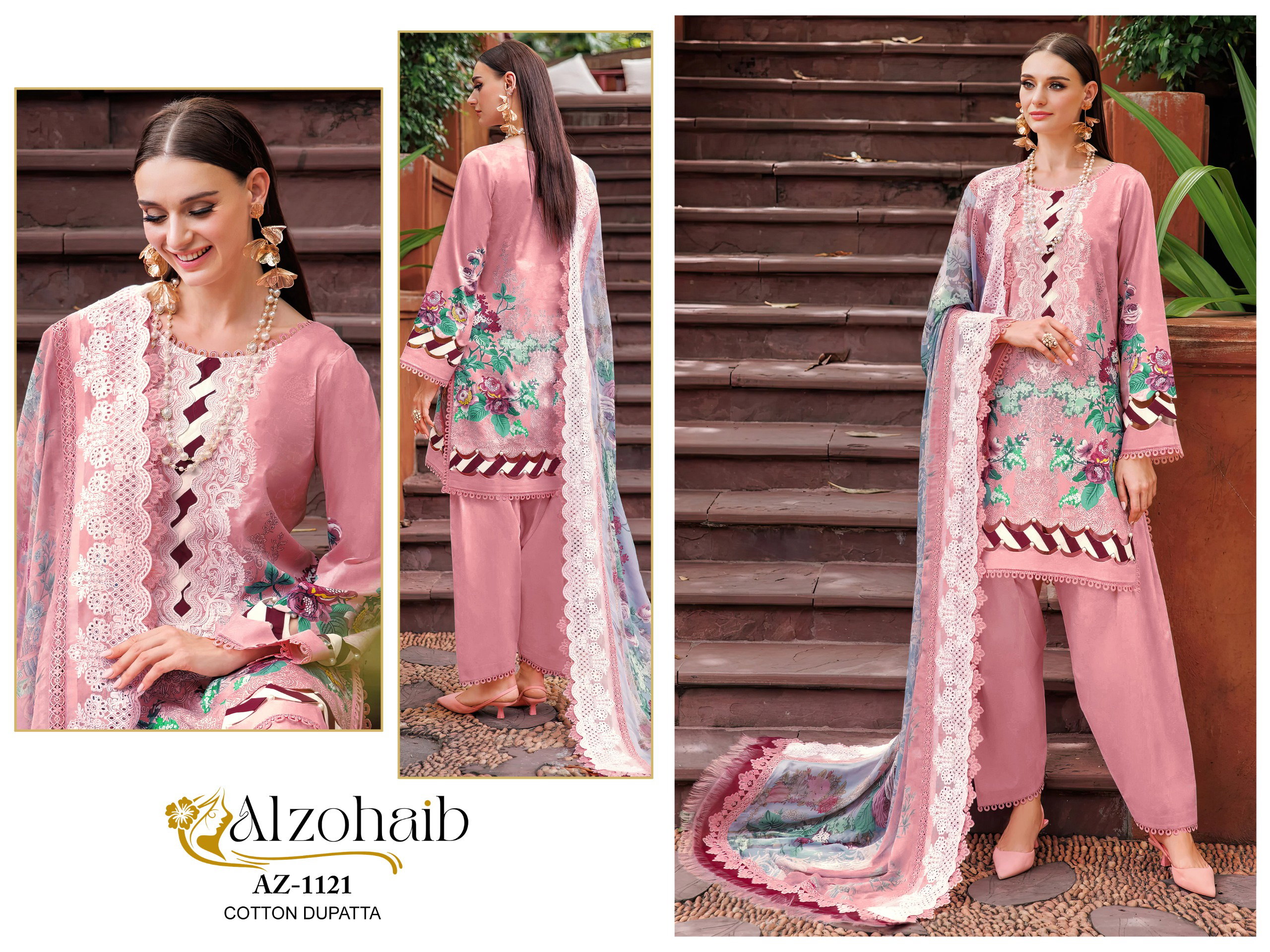 Alzohaib Az 1116 To 1131 Cotton Dupatta Pakistani Suits Collection
