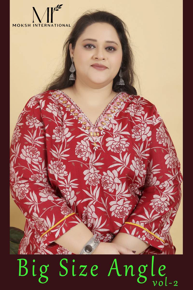 Moksh Big Size Angle Vol 2 Fancy Kurti Bottom With Dupatta