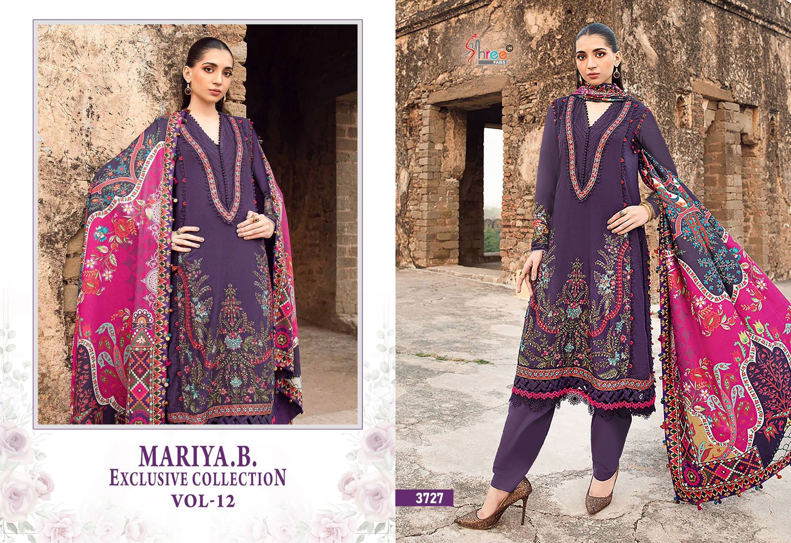 Shree Mariya B Exclusive Collection Vol 12 Cotton Dupatta Salwar Suit