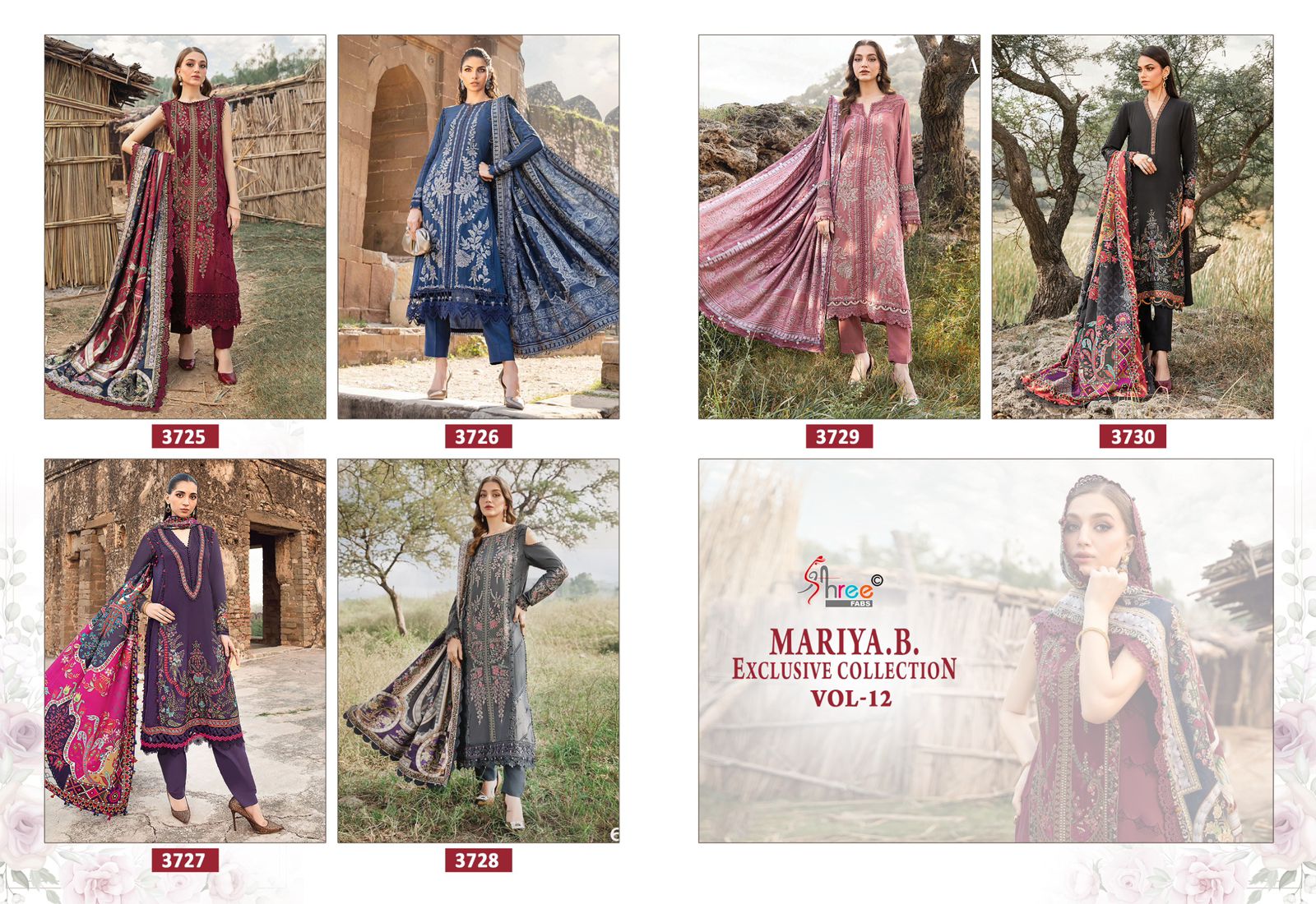 Shree Mariya B Exclusive Collection Vol 12 Cotton Dupatta Salwar Suit
