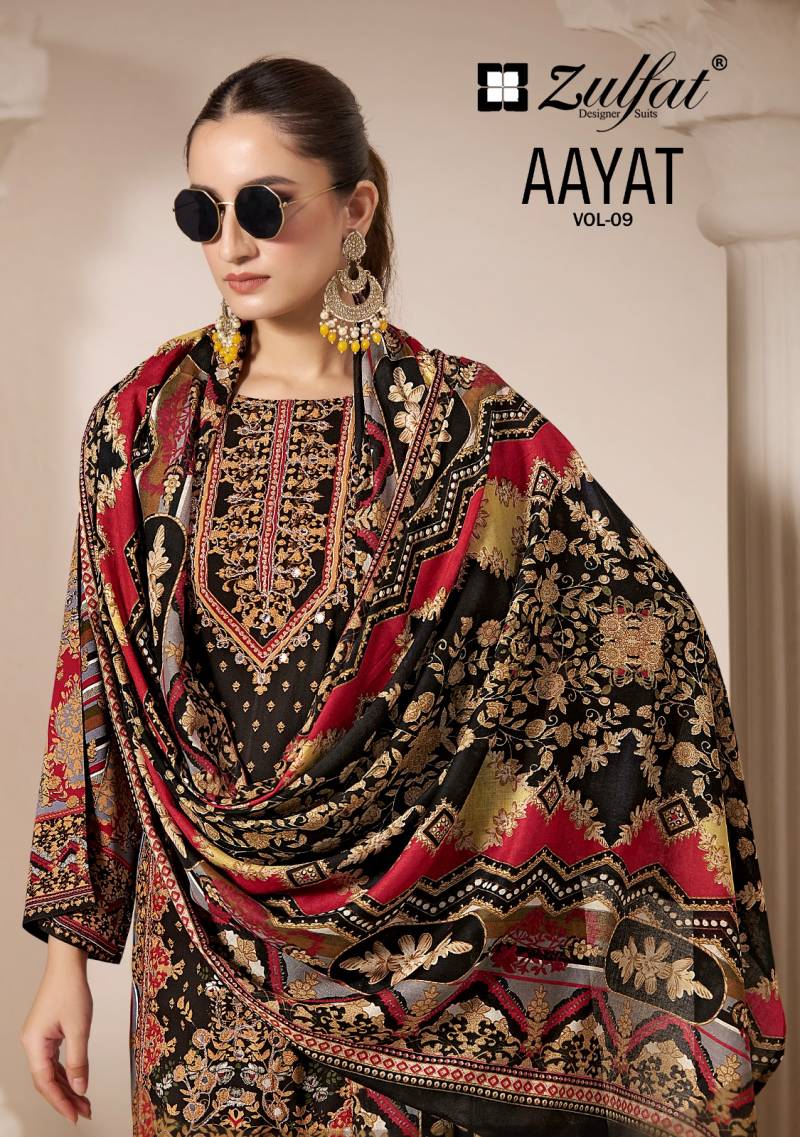 Zulfat Aayat Vol 9 Rayon Digital Printed Dress Material Collection