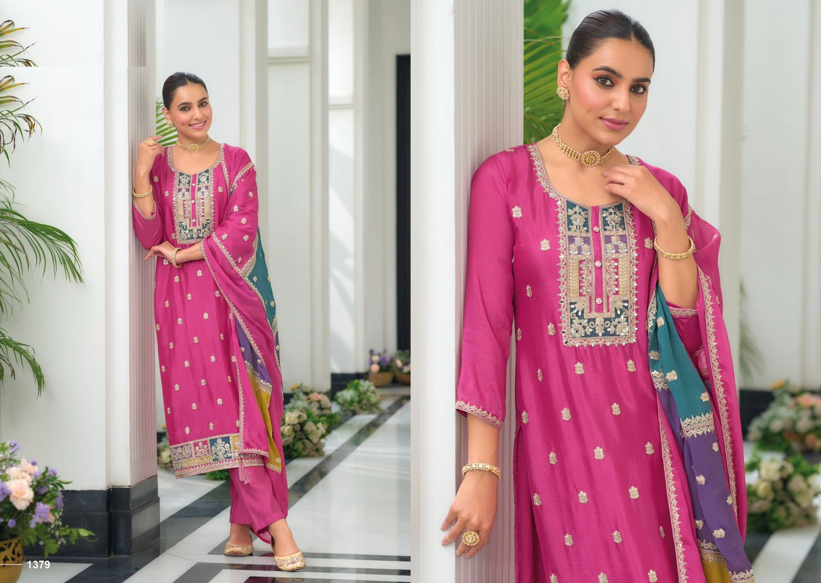 Twisha 1379 To 1382 Beautiful Chinon Embroidered Salwar Suits Collection
