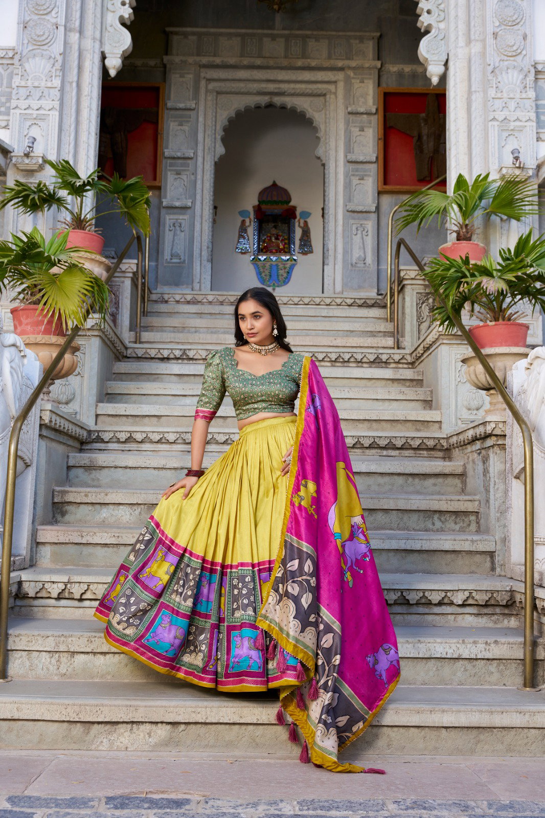 Lekha LH-1235 Vaishnavi Elegant Kalamkari Print Tussar Silk Lehenga Choli