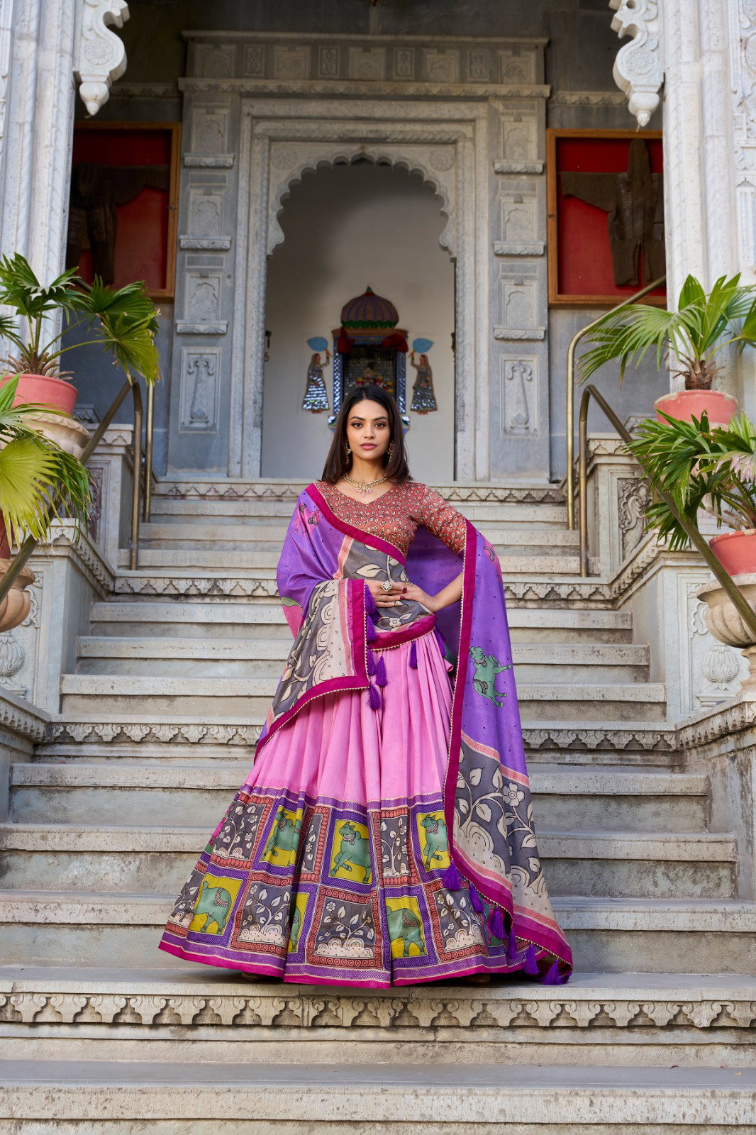 Lekha LH-1235 Vaishnavi Elegant Kalamkari Print Tussar Silk Lehenga Choli