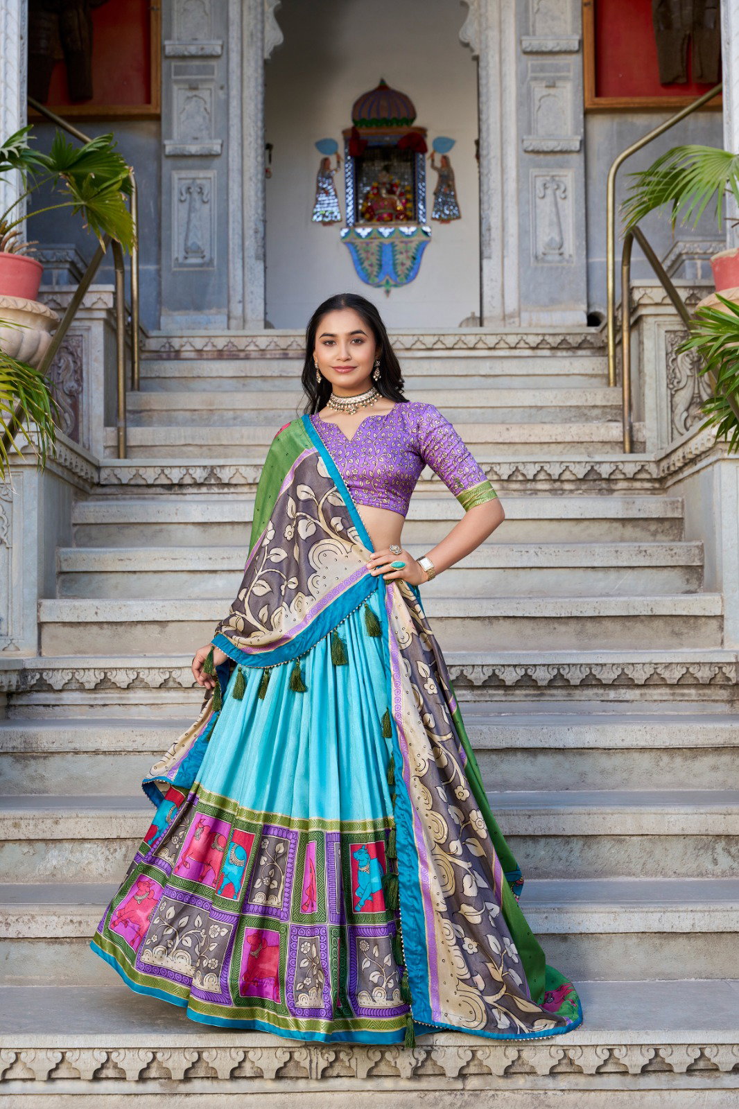 Lekha LH-1235 Vaishnavi Elegant Kalamkari Print Tussar Silk Lehenga Choli