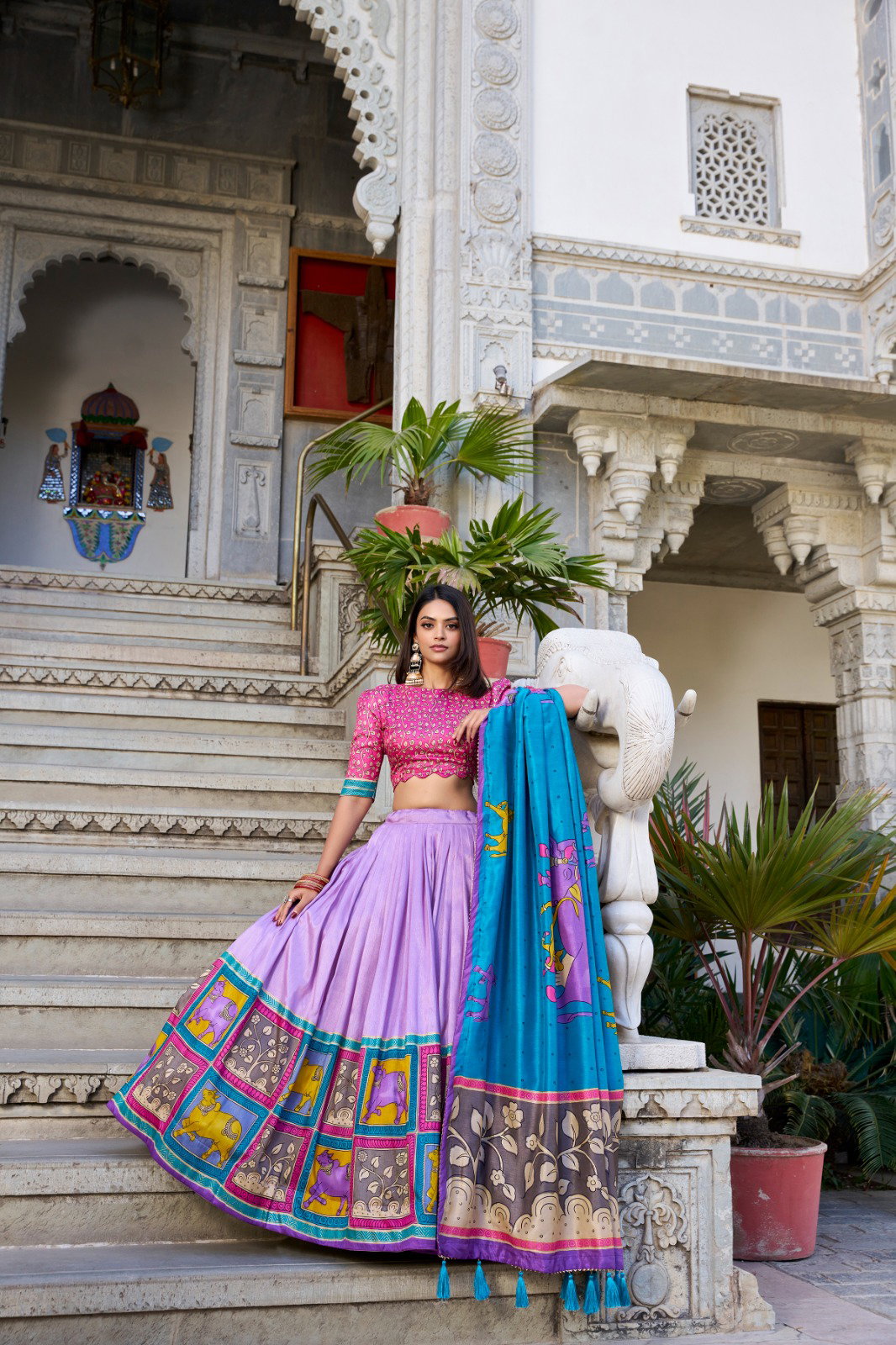 Lekha LH-1235 Vaishnavi Elegant Kalamkari Print Tussar Silk Lehenga Choli
