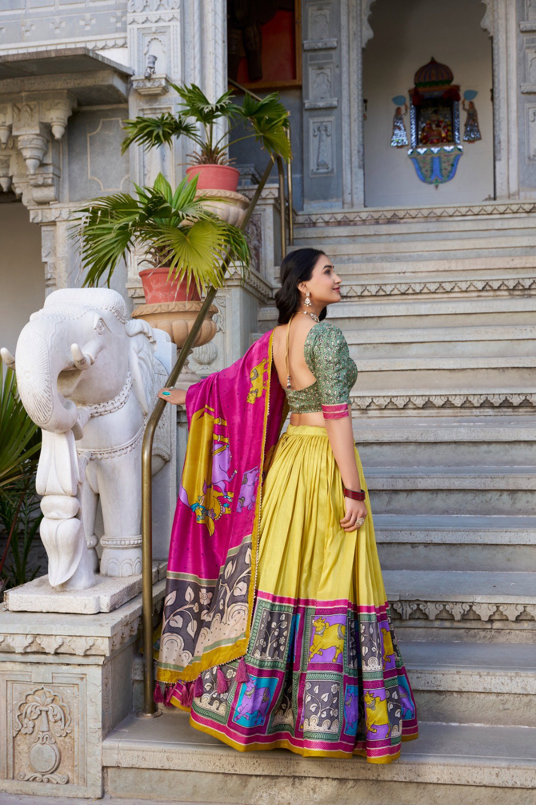 Lekha LH-1235 Vaishnavi Elegant Kalamkari Print Tussar Silk Lehenga Choli