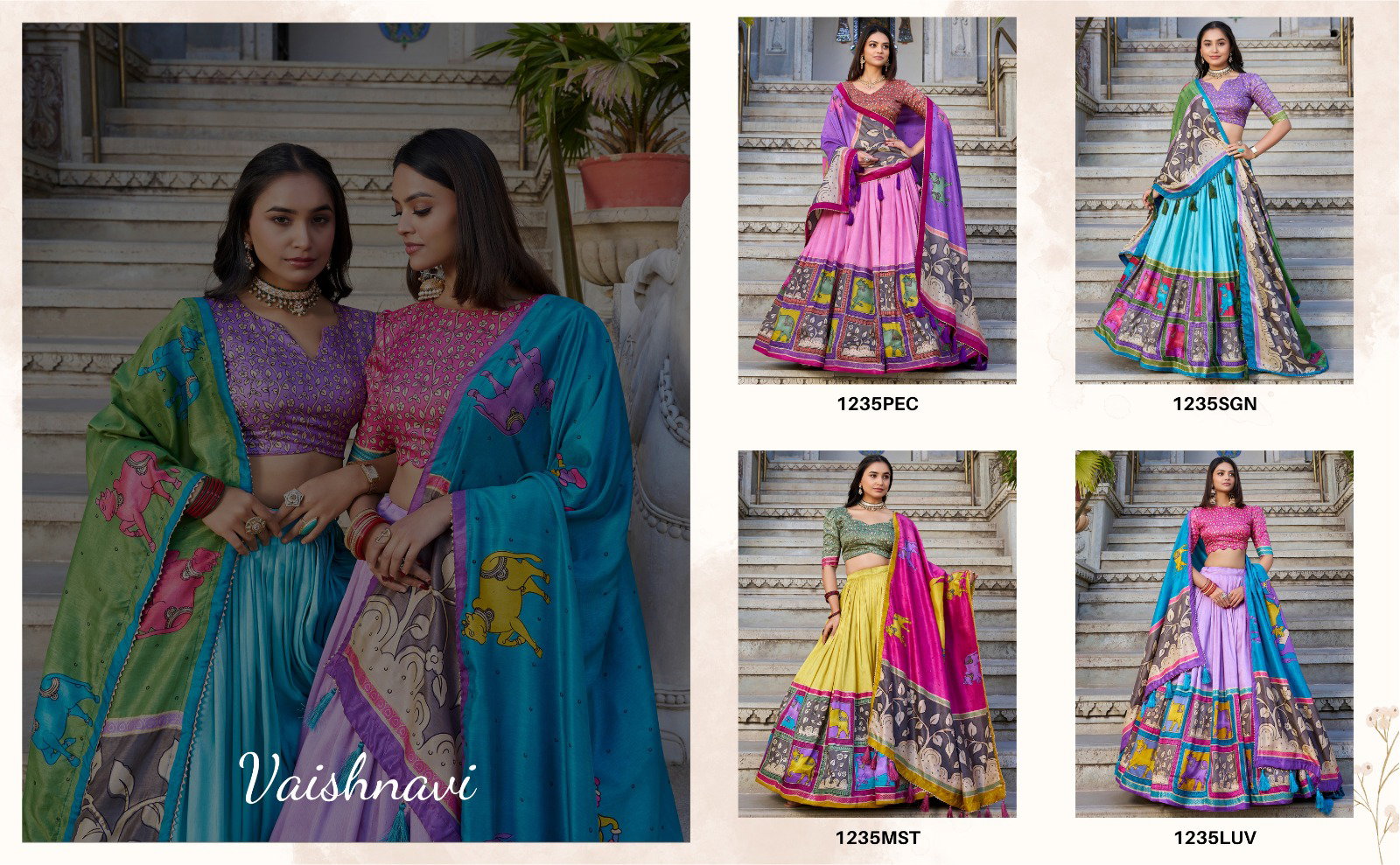 Lekha LH-1235 Vaishnavi Elegant Kalamkari Print Tussar Silk Lehenga Choli