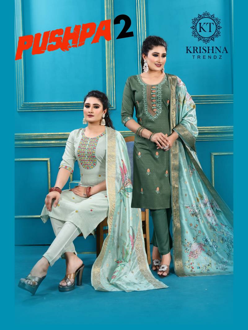 Krishna Pushpa 2 Jacquard Kurti Pant With Dupatta Collection