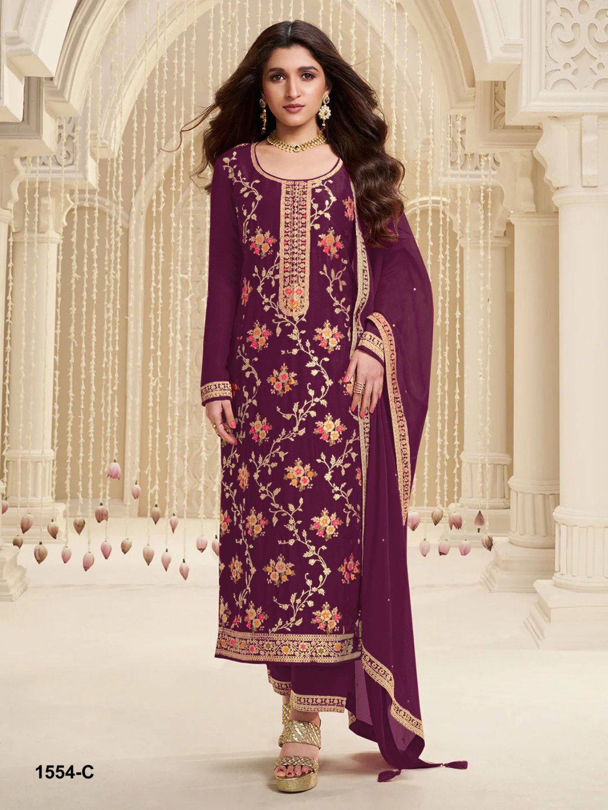 Meena 1554 Designer Embroidered Jacquard Suits Collection
