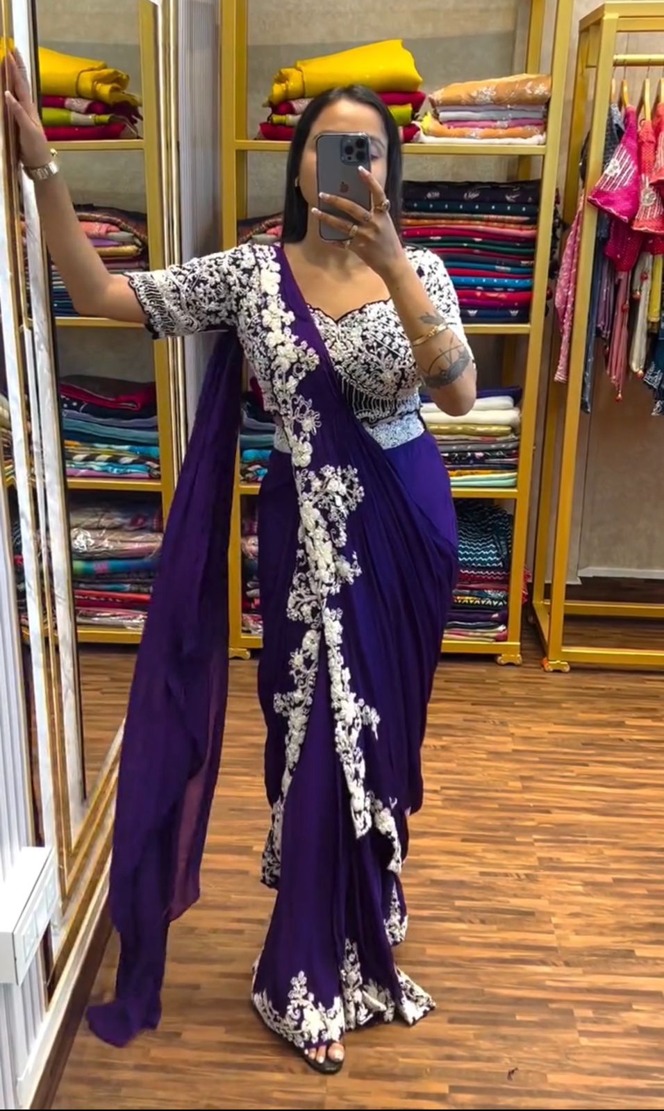 Bt 7068 Trending Embroidered Ready To Wear Saree Collection