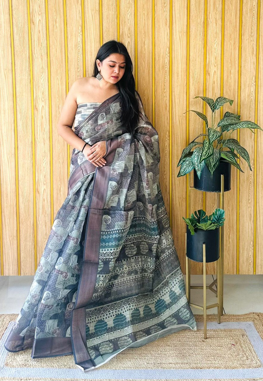 Vc Kalki Digital Printed Cotton Saree Collection