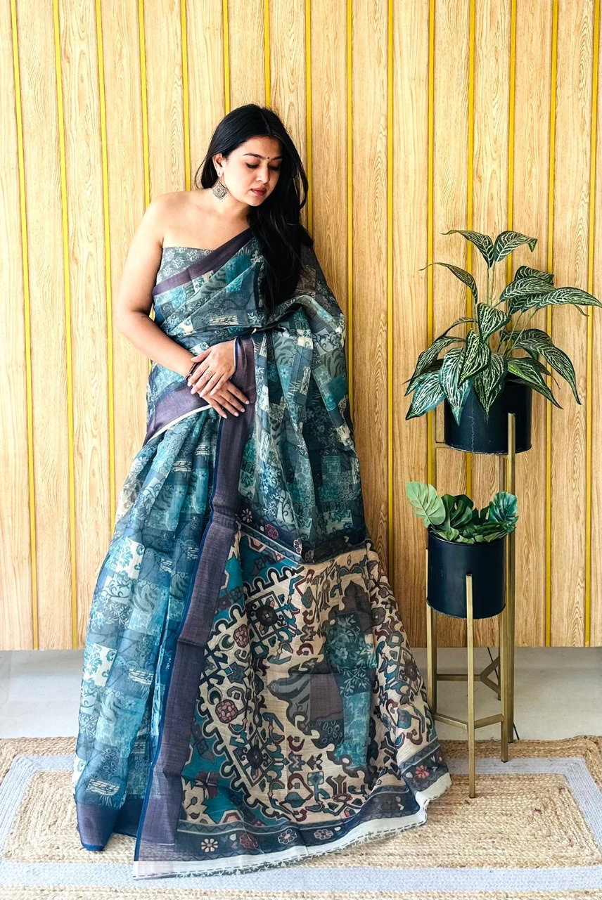 Vc Kalki Digital Printed Cotton Saree Collection
