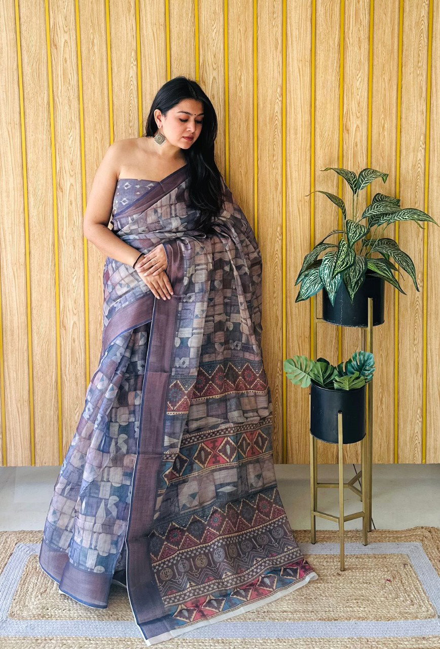 Vc Kalki Digital Printed Cotton Saree Collection