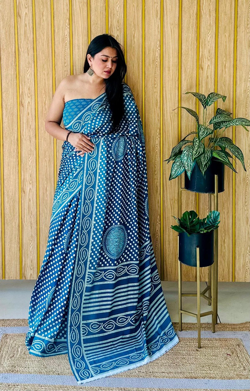 Md Archana Bandhej Printed Crepe Silk Saree Collection