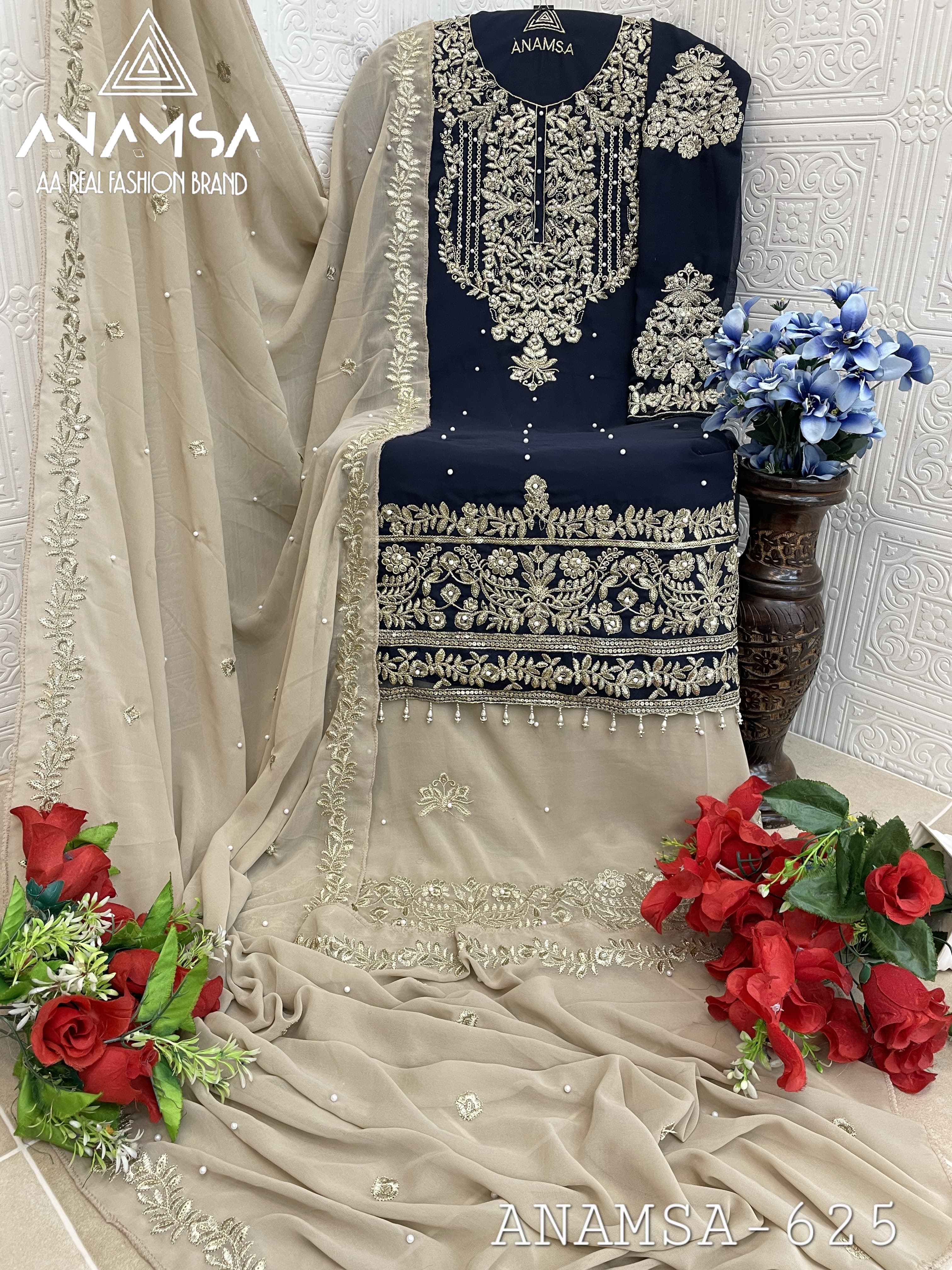 Anamsa 625 Embroidered Pakistani Salwar Kameez