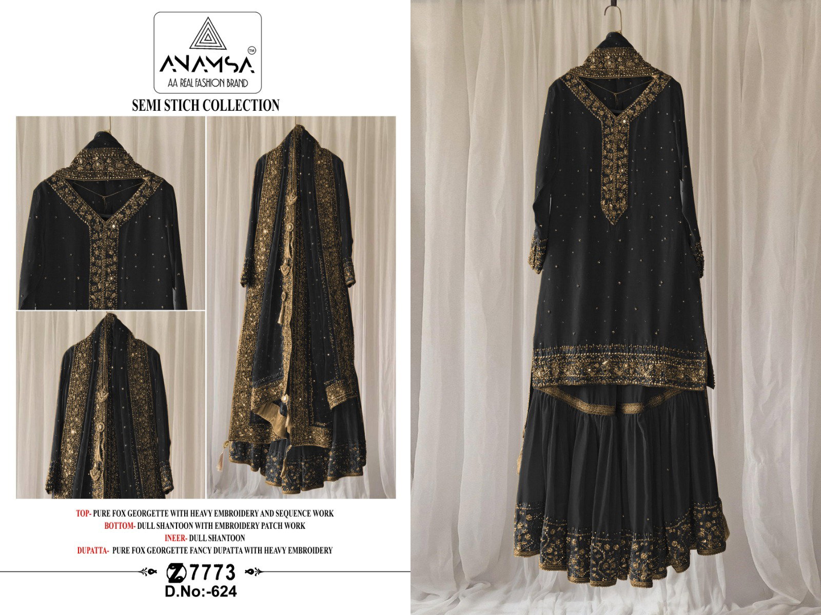 Anamsa 624 Georgette Pakistani Salwar Kameez