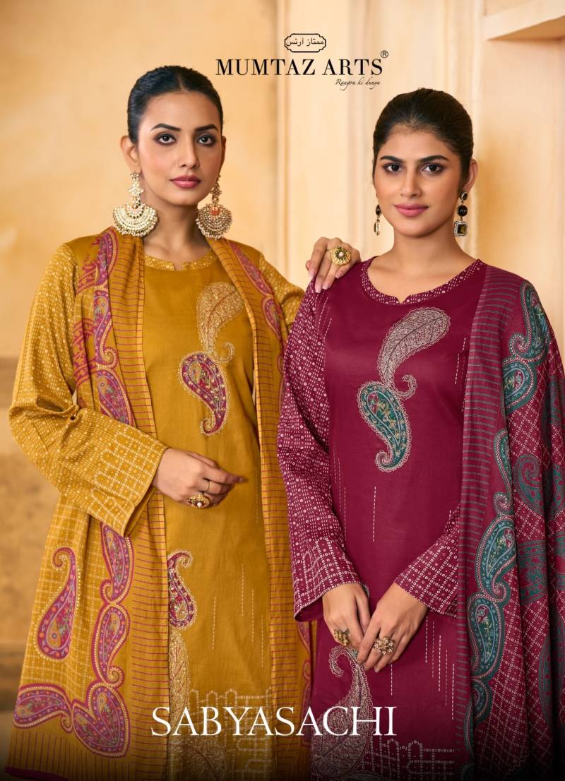 Mumtaz Sabyasachi Jam Satin Digital Printed Dress Material