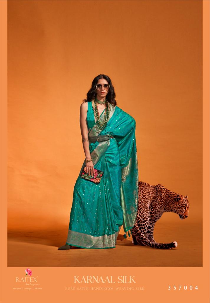 Rajtex Karnaal Silk Satin Handloom Weaving Saree Collection
