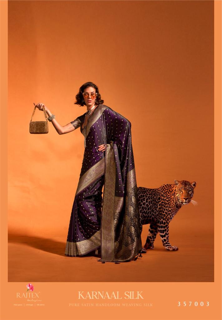 Rajtex Karnaal Silk Satin Handloom Weaving Saree Collection