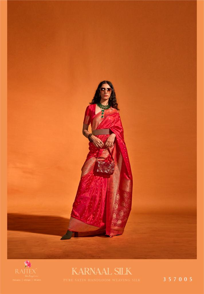Rajtex Karnaal Silk Satin Handloom Weaving Saree Collection