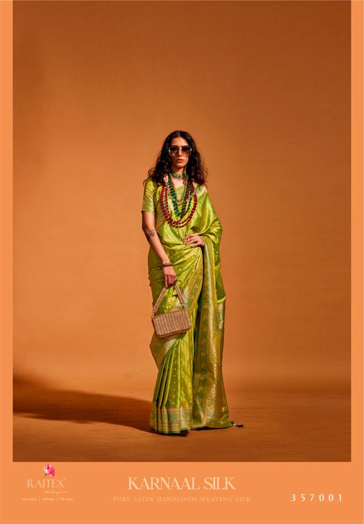 Rajtex Karnaal Silk Satin Handloom Weaving Saree Collection