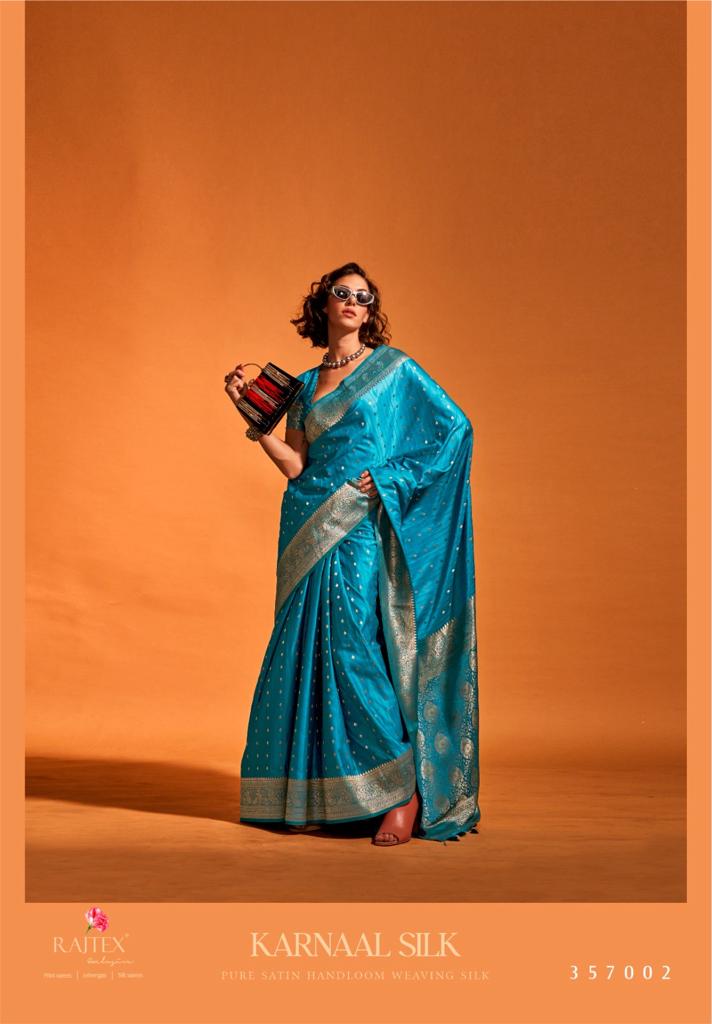 Rajtex Karnaal Silk Satin Handloom Weaving Saree Collection