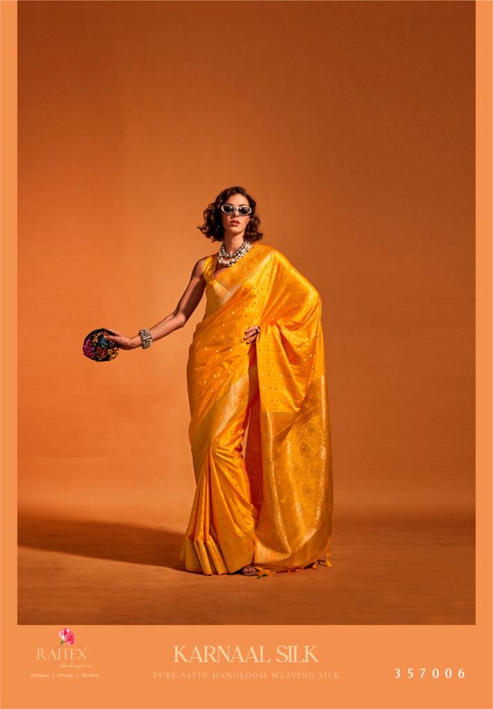 Rajtex Karnaal Silk Satin Handloom Weaving Saree Collection