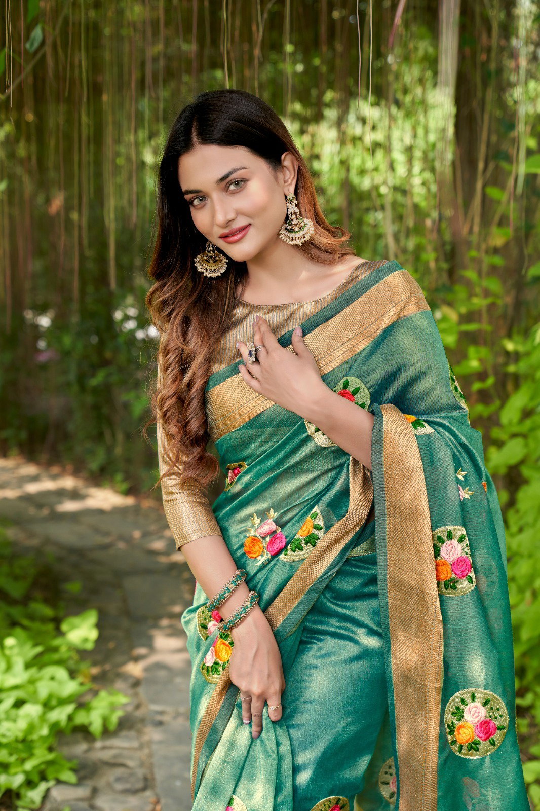 Nikita 1 Fancy Printed Embroidered Cotton Saree Collection