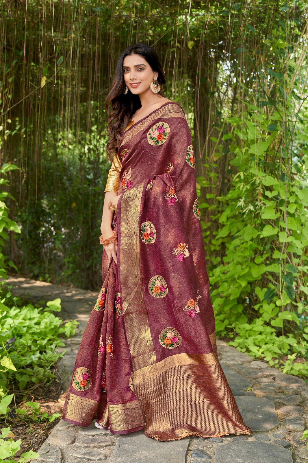 Nikita 1 Fancy Printed Embroidered Cotton Saree Collection