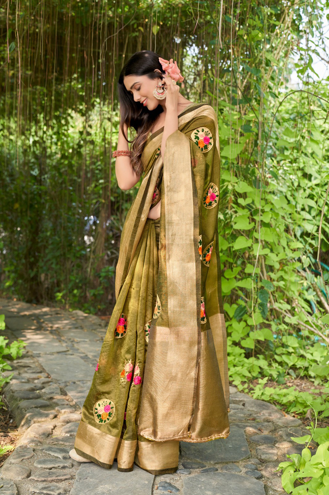 Nikita 1 Fancy Printed Embroidered Cotton Saree Collection