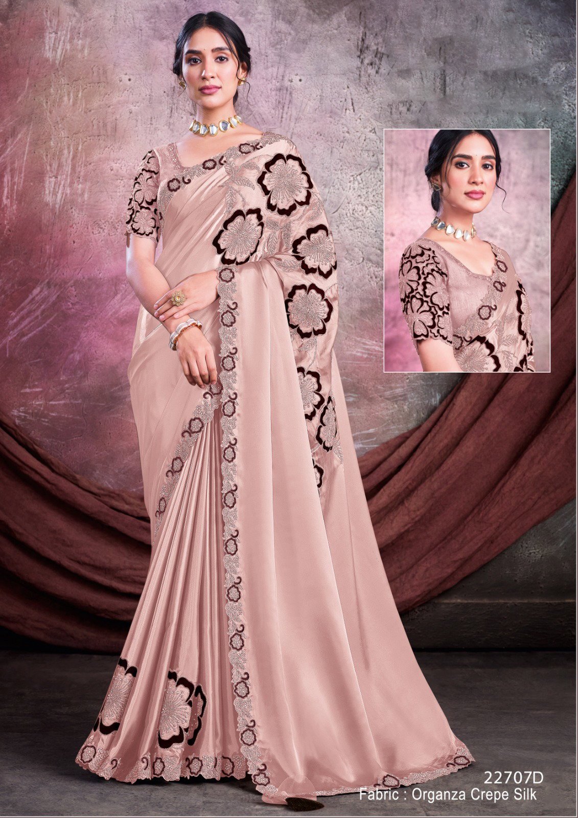 Mahotsav Mohmanthan Sarisha 22707 D Organza Crepe Silk Saree