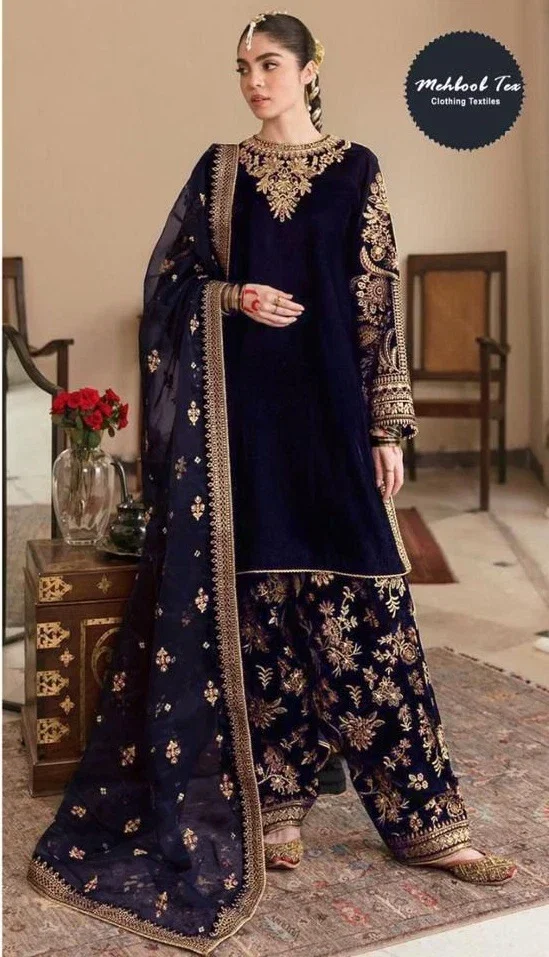 Mehboob Tex 1209 Velvet Pakistani Salwar Suit Collection