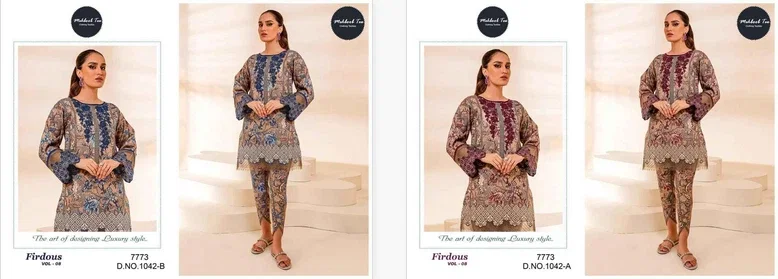 Mehboob Tex Firdous Vol 8 Chiffon Dupatta Pakistani Salwar Suits
