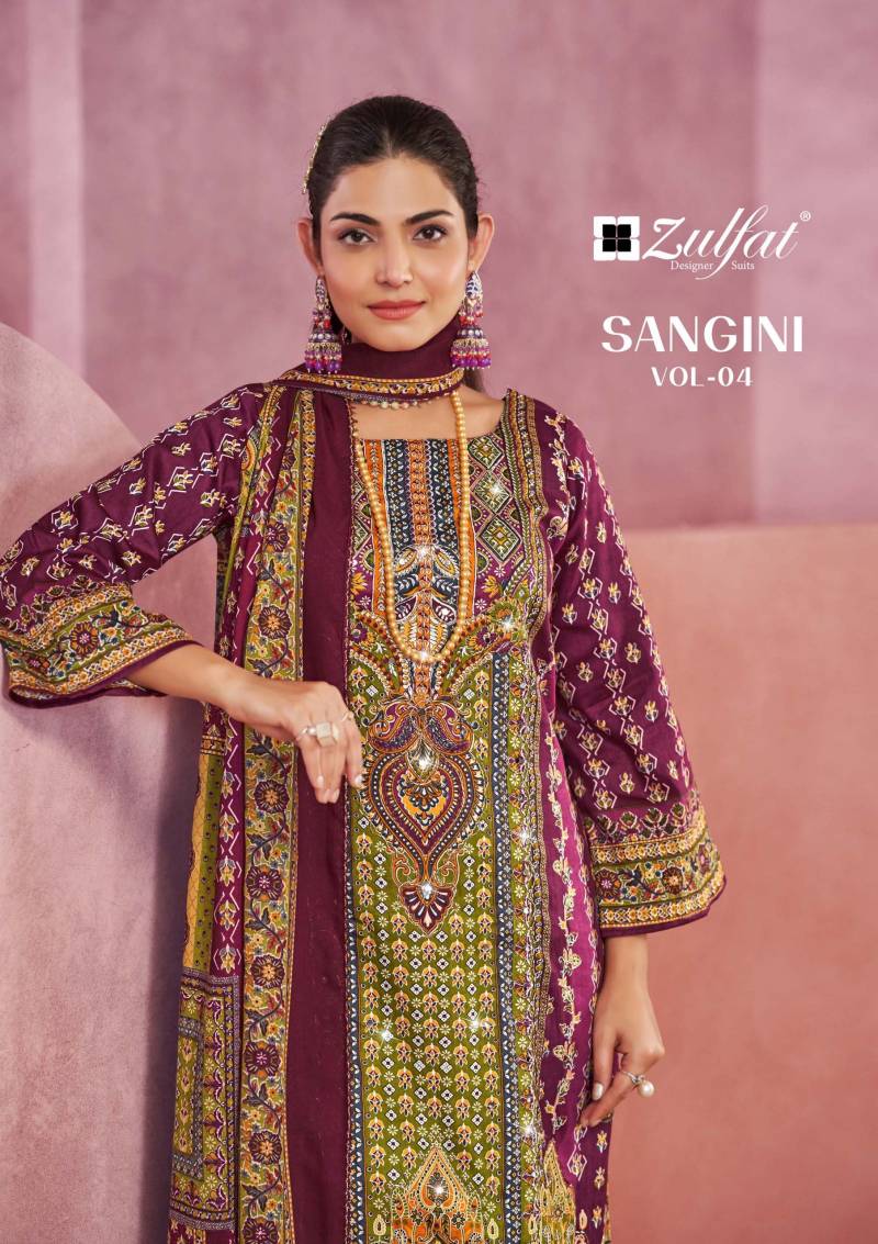Zulfat Sangini Vol 4 Cotton Printed Dress Material Collection