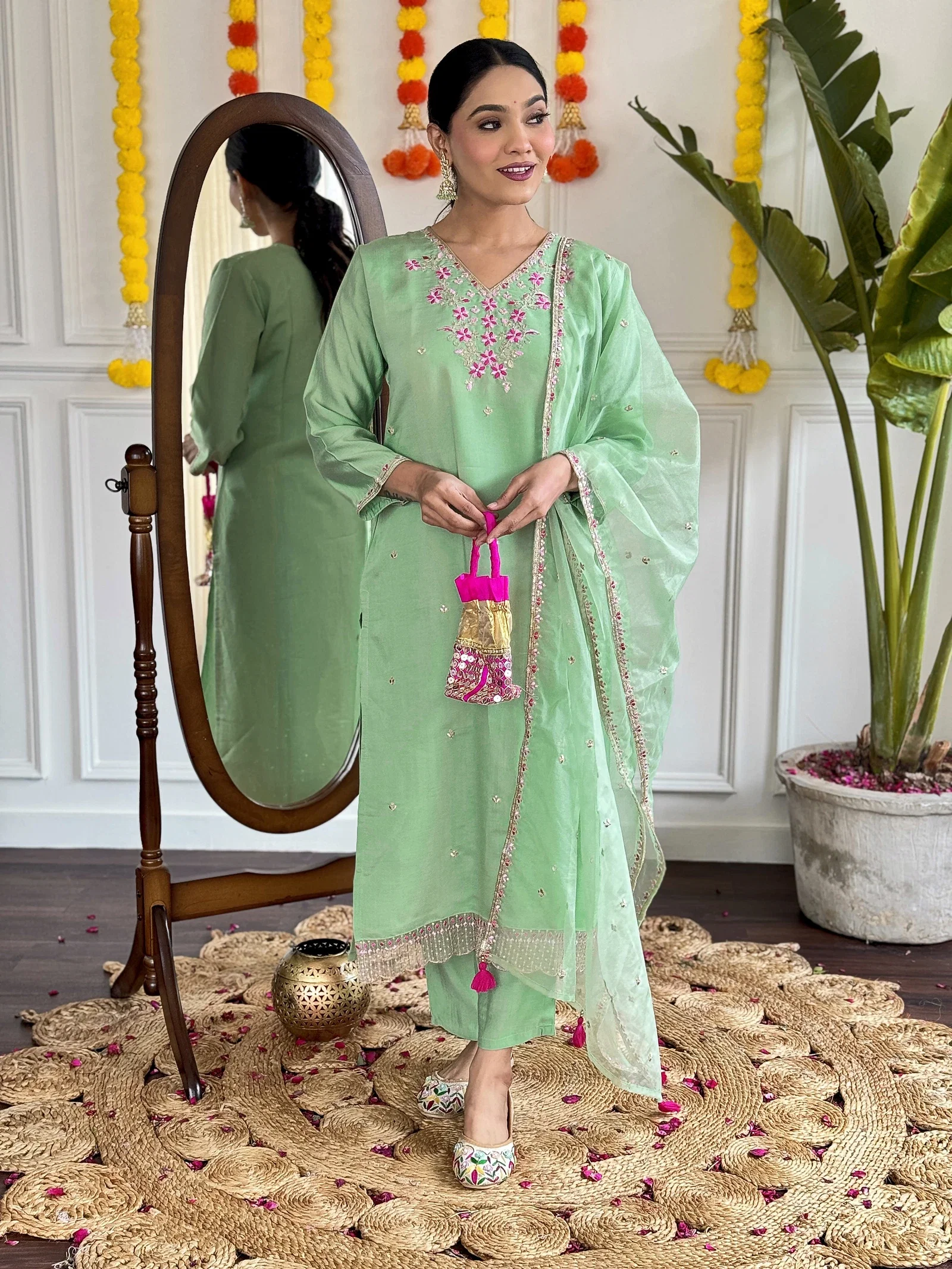 Ruby 1 Viscose Designer Partywear Kurti Bottom With Dupatta