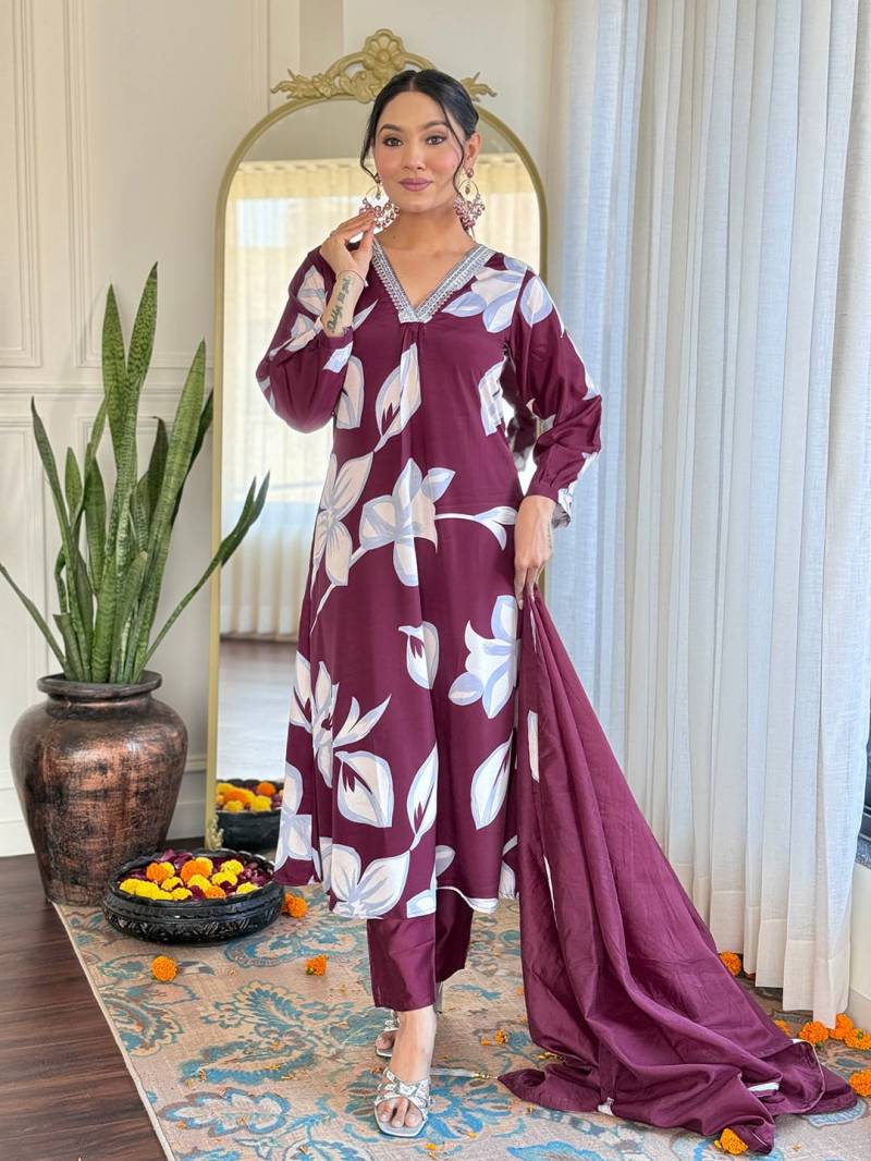 Gulmohar 1 French Crepe Kurti Bottom With Dupatta